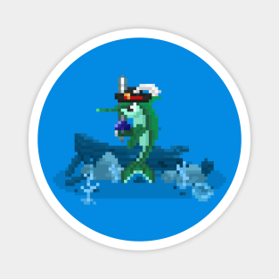 Pixel Art SwordFish Magnet